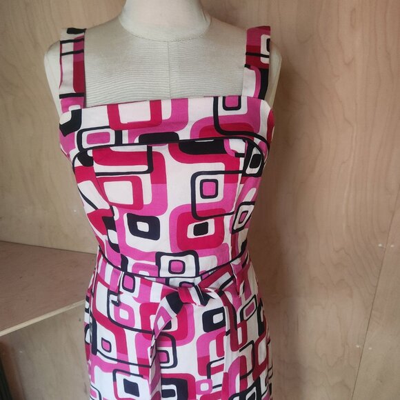 Handmade Colourful Abstract Pattern Strap Midi Dress - Picture 2 of 6